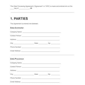 Auftragsverarbeitungsvereinbarung Muster (DPA) | EU-DSGVO-Vereinbarung (editierbares doc, pdf)