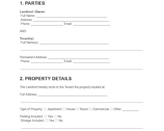 Plantilla editable de contrato de arrendamiento (DOC y PDF)