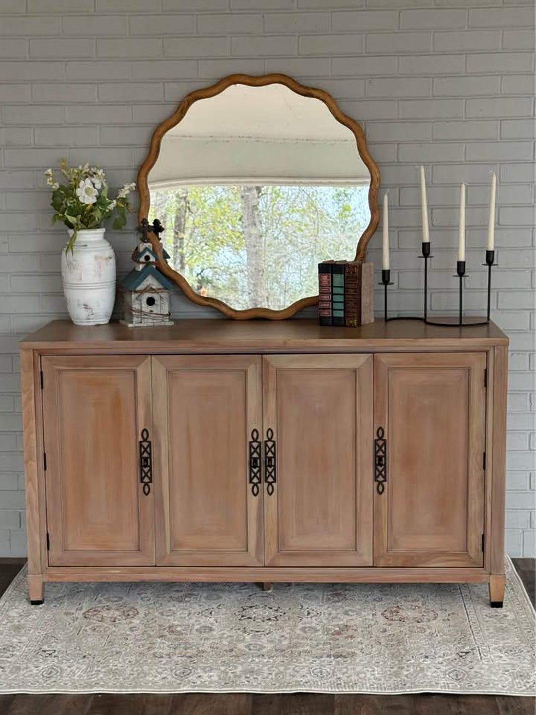 Refinished Century Furniture Sideboard Buffet, Solid Wood Credenza ...
