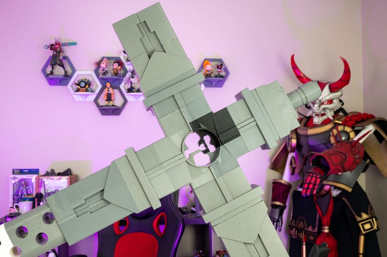 Giant 3D Printed Cross Prop Large Anime-inspired Cosplay Display Piece ...