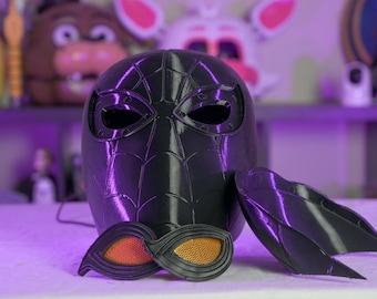 Spider Hero Mask – 3D Printed Comic Style Cosplay Helmet – Magnetized Wearable Mask – 24in Head Fit Prop