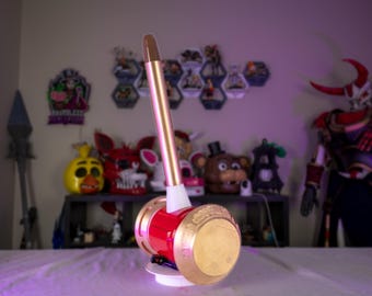 Oversized Pink Power Mallet 3D Printed Giant Heart Hammer 29" Fantasy Cosplay Weapon DIY Prop