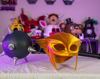Geflügelter Krieger Spiked Mace und Vogel Helm - 37.5 ”3D Gedruckte Cosplay Requisite