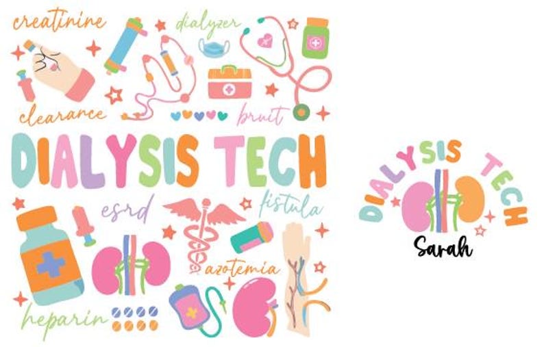 Dialysis Tech Svg Png, Personalized Dialysis Nurse Shirt Design, Custom ...