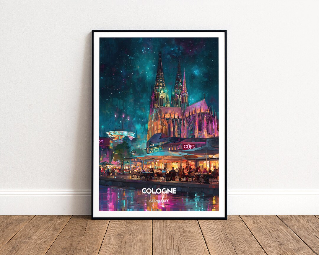 Cologne Travel Poster Print – Cathedral Skyline Wall Art – Large Framed ...