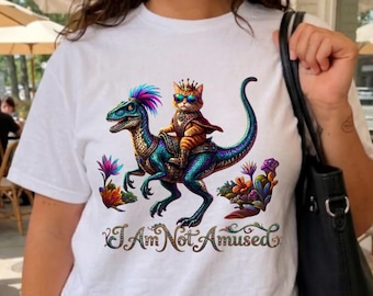 Princess Donut and Mongo Shirt, Fantasy Cat Riding Raptor Tee, Geeky Book Lover Gift, Nerdy Humor