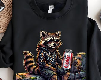 Diet Coke Raccoon Shirt, Funny Meme Gen Z Tee, Vintage Aesthetic Trash Panda T-Shirt, Sarcastic Soda Lover Gift, Trendy Graphic Apparel