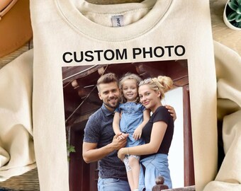 Custom Photo Shirt Personalised Picture Tshirt for Family Gift Unique Photo Tee Customised Logo Image Shirt Birthday Present for Him Her