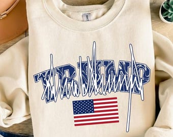 Trump T Shirt Authentic Signature Graphic Tee, American Flag Patriotic Shirt, Political Fan Gift