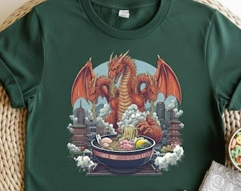 Dragon Ramen T-Shirt: Japanese Food, Mythical Creature Graphic Tee