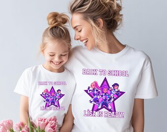 Custom Name Back to School Shirt Girls Anime Girl Power T-Shirt Personalized Kindergarten Tee First Day of School Outfit Top