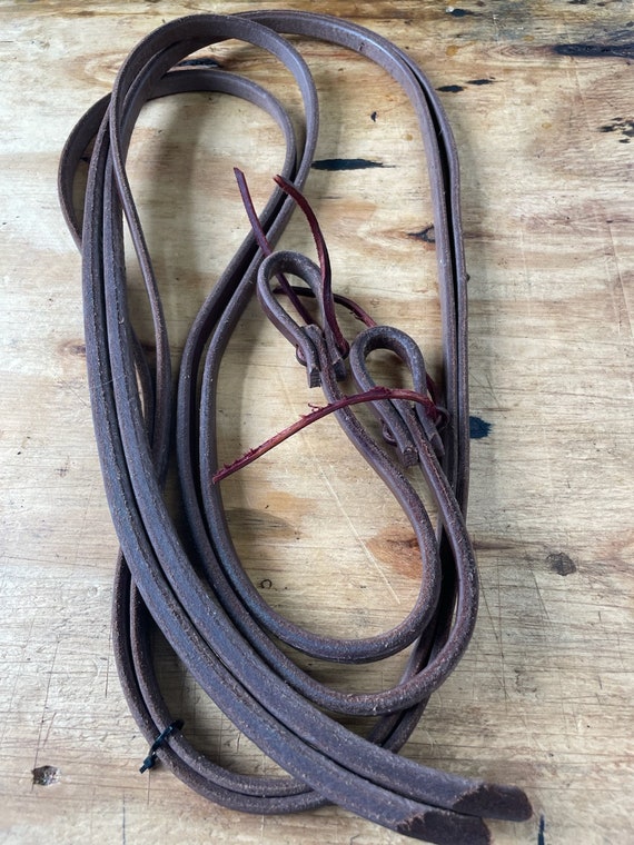 Split Reins weighted 5/8" x 7.5, 8ft, 8.5ft, beautifully finished, edged, oiled to perfection, super soft and strong. FREE SHIPPING
