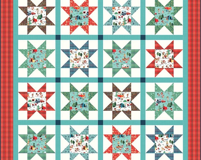 Featured listing image: Camping Life Quilt Kit with Happy Haven Fabric