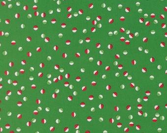 Moda, Snow Time- Dots on Green-yardage, SOLD in HALF yard increments 22506 13-Green