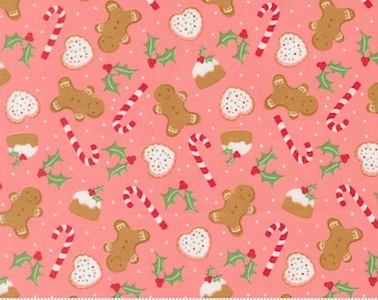 Moda-Merrily On High-Gingerbread Blush yardage, SOLD in HALF yard increments # 43212 12