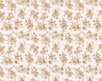 Riley Blake Harvest On The Prairie Wildflowers Brown yardage, SOLD in HALF yard increments-C18285-Brown