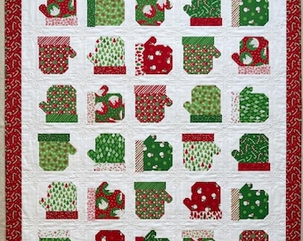 Mitten Smitten Quilt Kit with Moda Snow Time Fabric