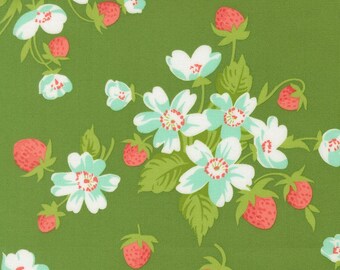 Moda Bloomsberry-yardage, SOLD in HALF yard increments- Green 55350 15