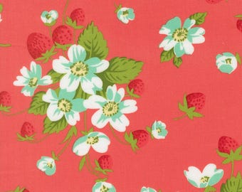 Moda Bloomsberry-yardage, SOLD in HALF yard increments-Nantucket Red-55350 17