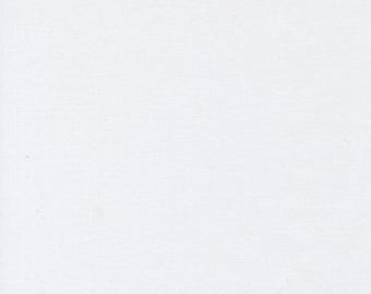 Moda, Bella Solids White White 9900 500, yardage, SOLD in HALF yard increments