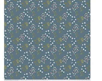 Riley Blake Petals & Hazel -Meadow Blue SOLD in HALF yard increments C18221-BLUE