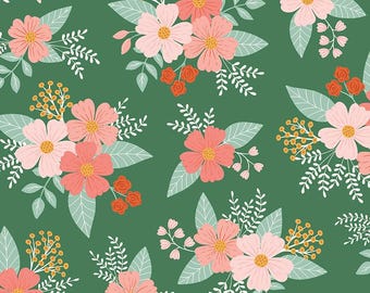 Riley Blake-Meadow Moments Green Main yardage, SOLD in HALF yard increments #c17230-GREEN