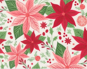 Moda-Merrily On High-Main Floral Snow yardage, SOLD in HALF yard increments # 43210 11
