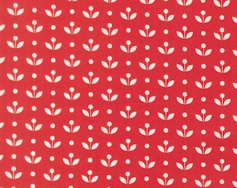 Moda Bloomsberry yardage, SOLD in HALF yard increments-Red 55357 18