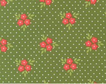 Moda Poinsettia and Pear - Evergreen yardage, SOLD in HALF yard increments #37712 14