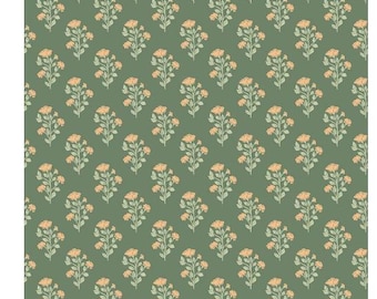 Riley Blake, Ambleside Flower Stems Green , By Amanda Niederhauser  yardage, SOLD in HALF yard increments #C 17112-Green