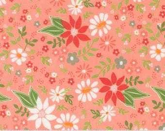 Moda Poinsettia and Pear - Carnation yardage, SOLD in HALF yard increments #37710 15