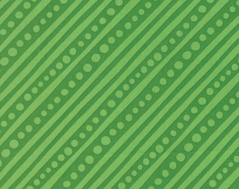 Moda, Snow Time- Green Stripes On Green -yardage, SOLD in HALF yard increments 22504 12- Green