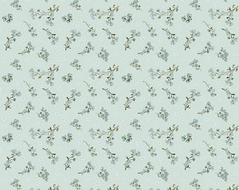 Riley Blake-Renew Sweet Pea Bleached Denim yardage, SOLD in HALF yard increments #c17283-BLEACHEDDENIM