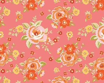 Riley Blake, Peach Cobbler Heirloom Lemonade, by Lilly Ashbury yardage, SOLD in HALF yard increments #C 17420-Lemonade