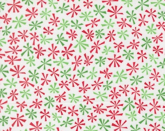 Moda, Snow Time- Snowflakes on White yardage, SOLD in HALF yard increments 22507 11-white