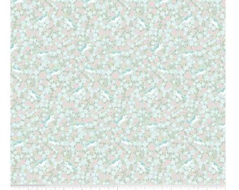 Riley Blake Little Posies Unicorns Aqua yardage, SOLD in HALF yard increments C18325 -Aqua