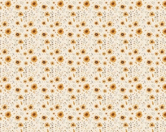 Riley Blake Harvest On The Prairie Sun Floral Cream yardage, SOLD in HALF yard increments-C18284-Cream