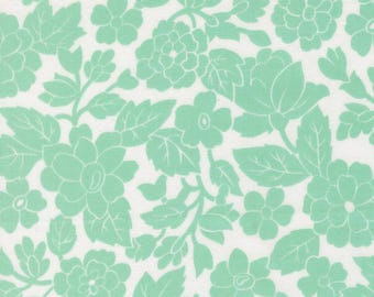 Moda Bloomsberry yardage, SOLD in HALF yard increments-White Aqua 55351 11