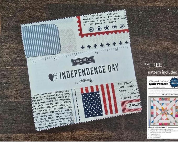 Featured listing image: Moda, Independence Day, By Sweetwater Precut Charm Pack