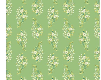 Riley Blake, Peach Cobbler Daydream Green by Lilly Ashbury yardage, SOLD in HALF yard increments #C 17422-Green