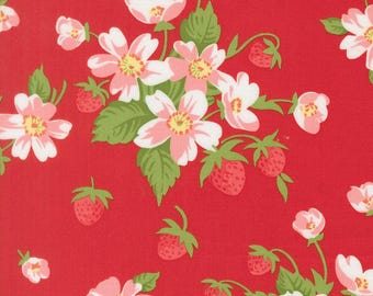 Moda Bloomsberry yardage, SOLD in HALF yard increments-Red 55350 18