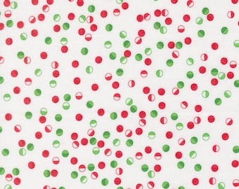 Moda, Snow Time-Dots on White yardage, SOLD in HALF yard increments 22506 11-White