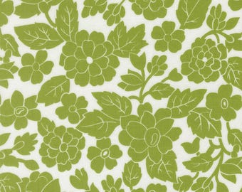 Moda Bloomsberry-yardage, SOLD in HALF yard increments-White Leaf 55351 24