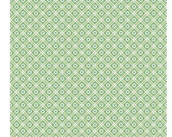 Riley Blake, Peach Cobbler Arbor Green by Lilly Ashbury yardage, SOLD in HALF yard increments #C 17426-Green