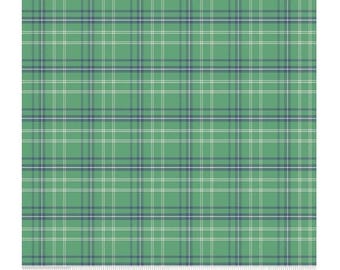 Riley Blake Happy Haven Green Plaid yardage, SOLD in HALF yard increments C-17625- Green