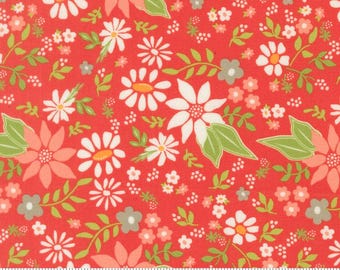 Moda Poinsettia and Pear - Geranium yardage, SOLD in HALF yard increments #37710 16