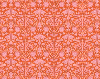 Riley Blake, Peach Cobbler Field Study Orange, by Lilly Ashbury yardage, SOLD in HALF yard increments #C 17424-Orange