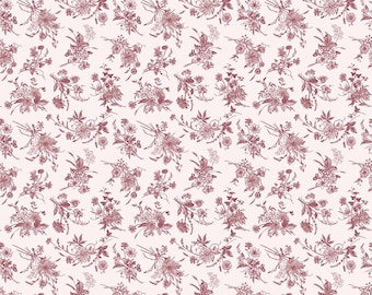 Riley Blake Harvest On The Prairie wildflowers Wine yardage, SOLD in HALF yard increments-C18285-Wine