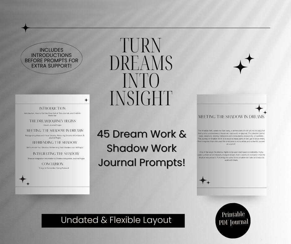 Printable Dream & Shadow Work Journal - Etsy