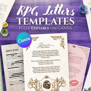 DNDレターテンプレート｜Canvaで編集可能な30種類以上｜デジタルまたは印刷可能なRPG配布資料